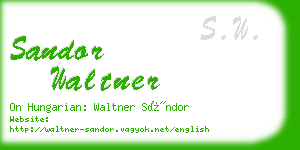 sandor waltner business card